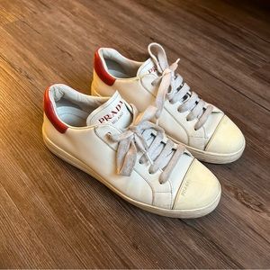 Prada White Leather Sneakers Size 7